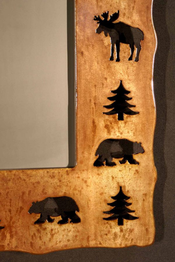 Bear Moose Tree Cut Out Mirror
